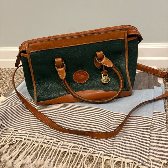 Dooney & Bourke Dark Green Pebbled Leather Bag, Pure Quality, Very Good Cond - Picture 12 of 14